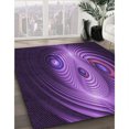 thumbnail image 2 of Ahgly Company Indoor Round Patterned Dark Purple Area Rugs, 4' Round, 2 of 6
