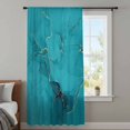 thumbnail image 4 of Turquoise Marble Sheer Curtains 54 Inches Long, Minimalist Abstract Golden Fluid Art Light Filering Curtains, Breathable Simi Curtain Privacy Drapes for Kitchen Bathroom Small Window Treatment, 4 of 9