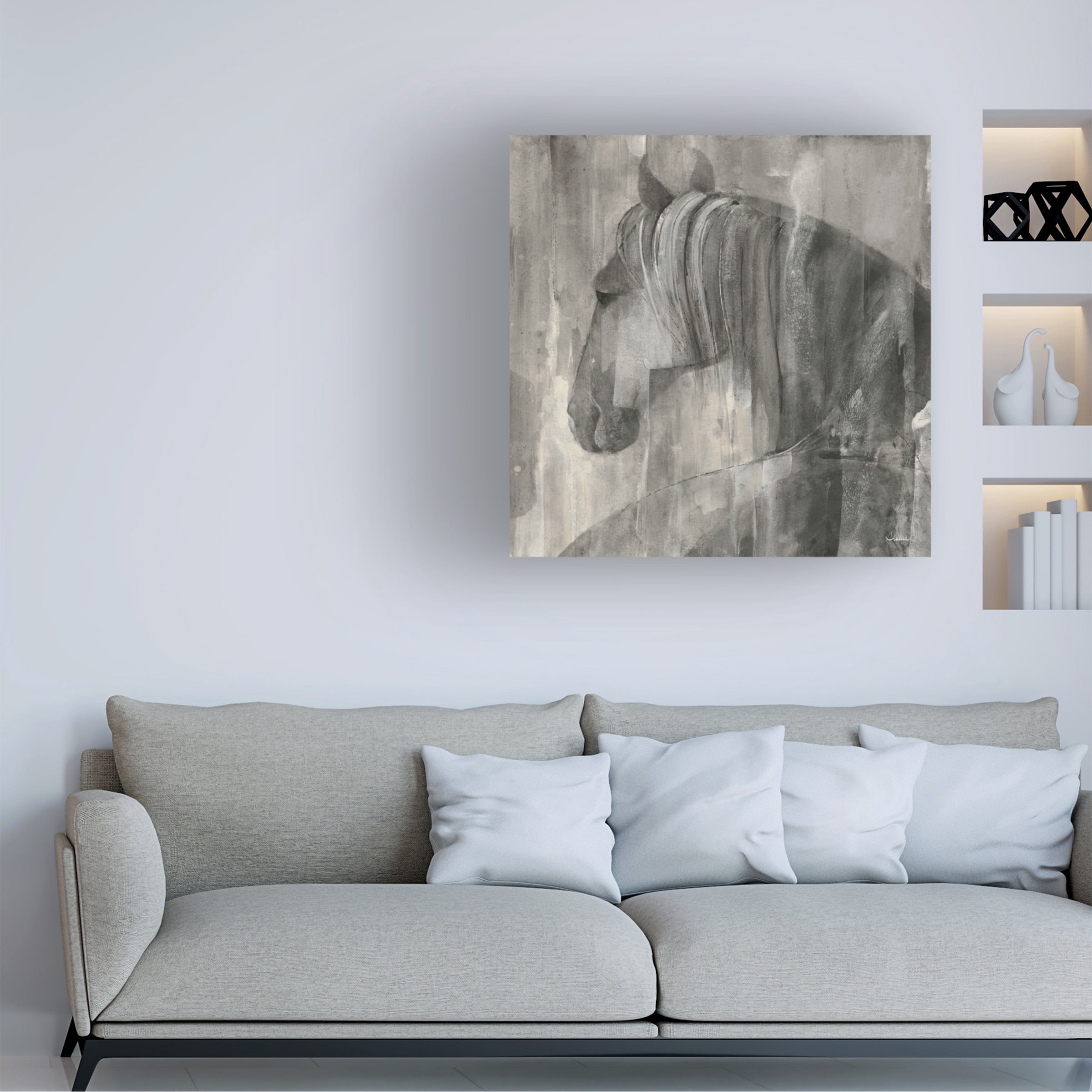 Trademark Fine Art Albena Hristova Glance Greige Crop Canvas Wall Art - 35x35