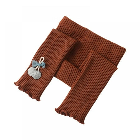 

Girls Legging Pants Bowknot Knit Footless Baby Toddler Tights 0-4T