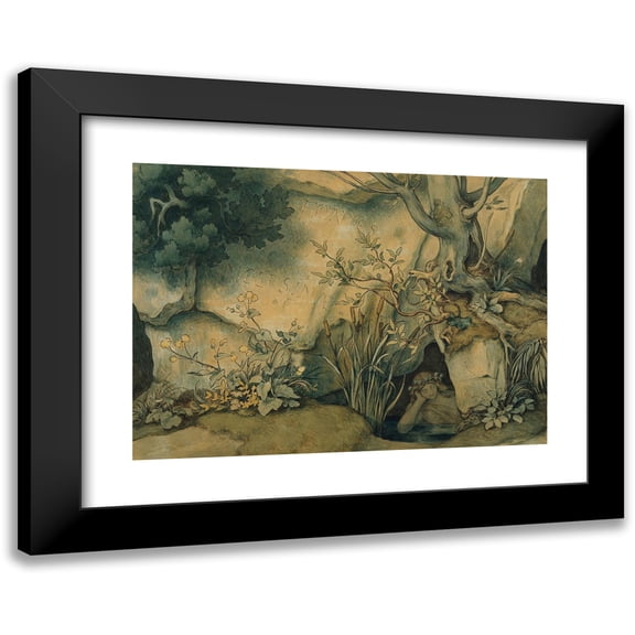 Moritz Von Schwind 14x11 Black Modern Framed Museum Art Print Titled - Die Schole Melusins; I. Fontes Melusains the Linuns the Melusain (1869)