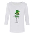 thumbnail image 4 of T-Shirt Ample à Manches Trois-Quarts et Col Rond Imprimé pour la Saint-Patrick pour Femmes, 4 of 6