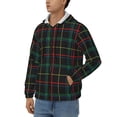 thumbnail image 3 of Kdxio Buffalo Plaid Dark Green Print Men Hoodies Casual Hoodies for Men with Zip Pockets Full Zip Long Sleeve Sweatshirt Sports Hooded Jacket-3X-Large, 3 of 5