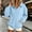 Blue, variant on Women's Loose Fit Jacket - Collar Long Sleeve Button-Front Pockets Mock Neck Hip Relaxed Everyday Athletic Sporty