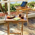 thumbnail image 3 of Lipper International Bamboo Lipped Folding Portable TV Tray Snack Table (2 Pack), 3 of 3