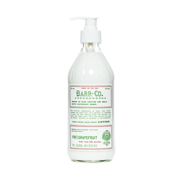 BARR-CO. Loción de manteca de karité con aroma a abeto y pomelo para piel seca Loción hidratante de karité con bálsamo refrescante y pomelo brillante para piel sensible 16 fl oz