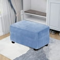 thumbnail image 7 of Stretch Ottoman Cover, Ottoman Slipcover, Folding Storage Stool Furniture Protector, Soft Rectangle Slipcover with Elastic Band, Velvet Fabric Removable Washable,Length 33-40in, 7 of 7