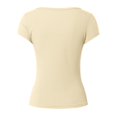 thumbnail image 5 of NJGRAE Womens Work Tops Women’S Slub Knit T-Shirts Women's Summer Top Solid Color Versatile Fashion Short Sleeved Top Women’S Tunic Length Blouses Xl, 5 of 5