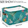 thumbnail image 4 of FREEAMG Collapsible Storage Basket Tropical Floral with Dragonflies Rectangular Storage Bins Baskets Toys Storage Bins with Handles for Bedroom Home Office 1PCS, 4 of 7