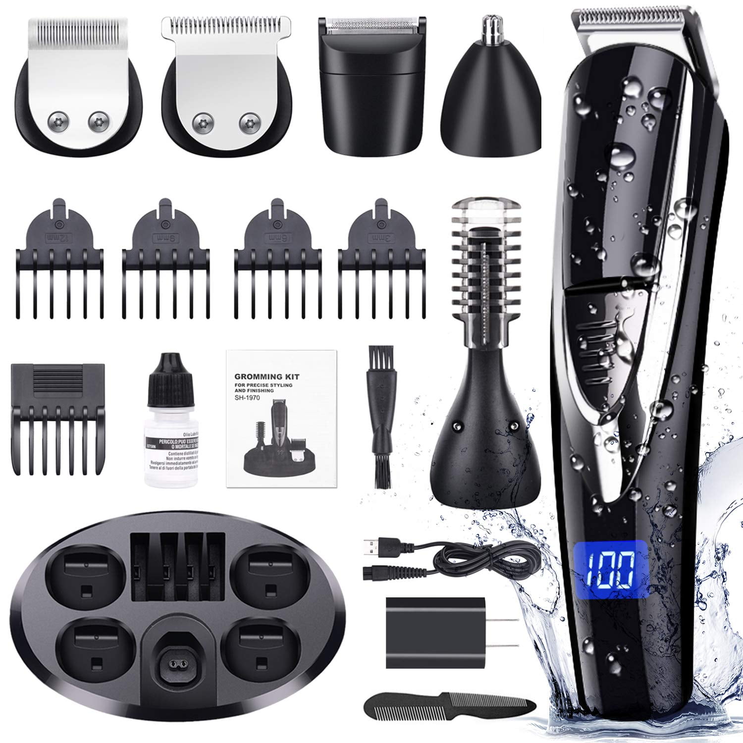 Beard Trimmer for Men, ALLFU Cordless Mustache Trimmer Waterproof Hair Trimmer Clippers Body groomer Trimmer 10 in 1 Electric Grooming Kit for Nose Ear Facial Hair Precision Trimmer USB Re - Walmart.com Beard Trimmer for Men, ALLFU Cordless Mustache Trimmer Waterproof Hair Trimmer Clippers Body groomer Trimmer 10 in 1 Electric Grooming Kit for Nose Ear Facial Hair Precision Trimmer USB Re - Walmart.com