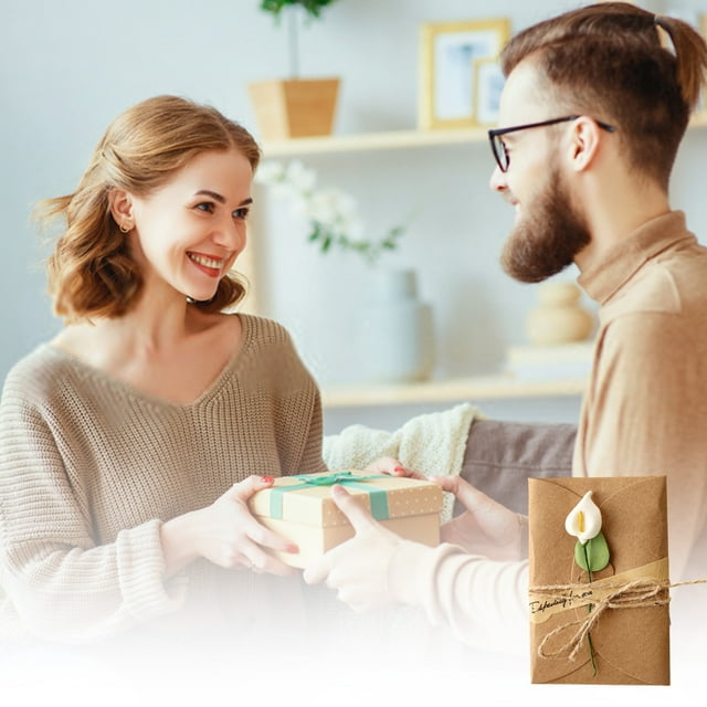 Ganfancp 1Pcs Tarjeta de Invitación de Cumpleaños Tarjeta de Papel Kraft Tarjeta de Regalo Del Día de La Madre Tarjeta de Flores Tarjeta de Bendición Tarjeta de Boda Tarjeta de Fiesta Tarjeta de Flor