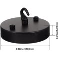 thumbnail image 2 of Kit de dosel de luz de placa negra para montaje en techo, hardware de montaje industrial con diseño de gancho abierto para colgar fácilmente, amplia aplicación para candelabros, luces colgantes y, 2 of 5