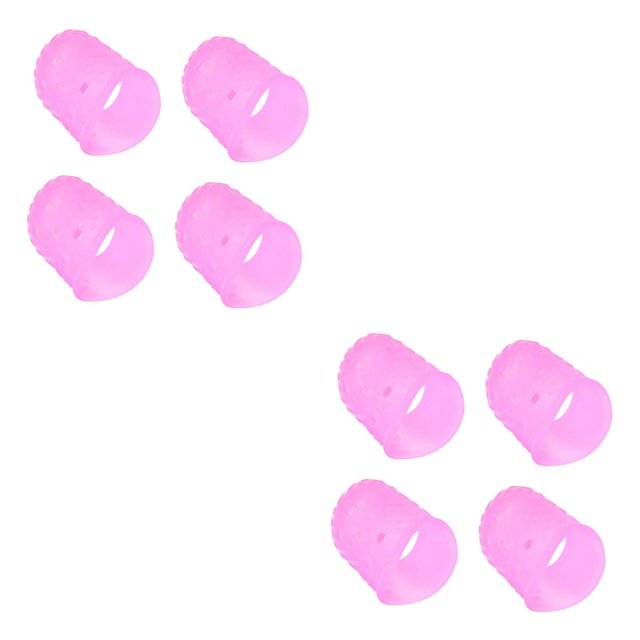 maskred 1/2/3/5 4pcs Left Hand Fingertip Protector Ukulele Guitar Fingertip Silicone Protective Pink L 2PCS