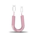 thumbnail image 1 of facefd Câble de Chargement Rétractable Fil de Chargeur de Téléphone Intelligent Téléphone Intelligent Voyage Remplaçable Cuivre Plastique Cordon de Données Bureau Hôtel 5A Type-C Rose, 1 of 5