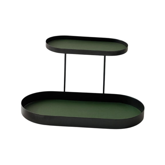 Eoozwa Double Layer Iron Storage Tray Tabletop Organizer for Jewelry Perfume Cosmetics Display Rack Bathroom Countertop