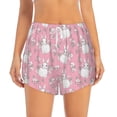 thumbnail image 4 of Lsque Rabbit And Flower Printed Women's Running Shorts with Liner Pockets,Elastic Quick Dry Workout Athletic Gym Yoga Shorts,Womens High Waist Shorts-X-Large, 4 of 9