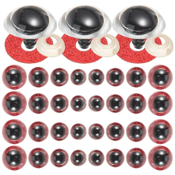 WASHWEPE Decorative Toy Eyes Red 40Pcs 2.4x2.5in