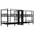 thumbnail image 5 of Full-Size Quad Metal Bunk Bed - Black, with Storage &amp; Wardrobe, 4-Sleeper Design, 165"x56", Sturdy, Space-Saving for Dorm, Apartment, 5 of 18