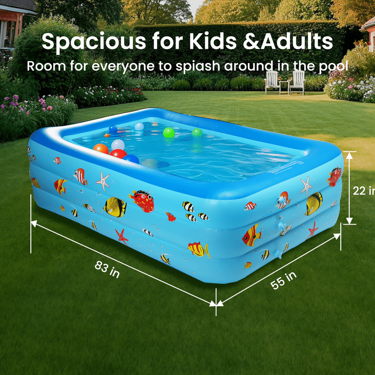 GVDV Inflatable Pool, Family Blow Up Pool, Thickened