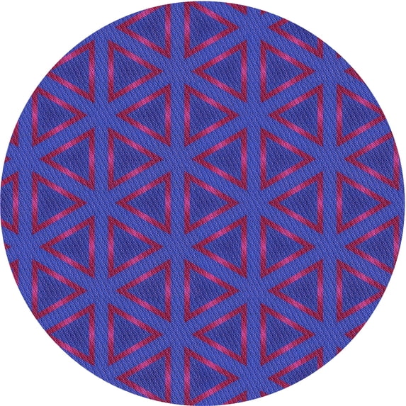 Ahgly Company Machine Washable Indoor Round Transitional Dark Magenta Purple Area Rugs, 3' Round