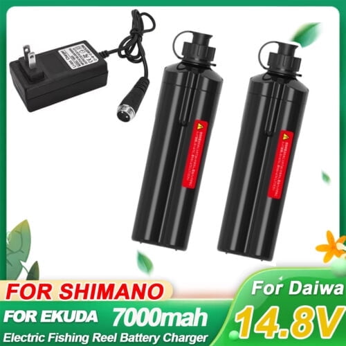 7000mAh para Dai-wa Carrete de Pesca Eléctrico 2xbattery+cargador Tanacom 1000 LB 200J