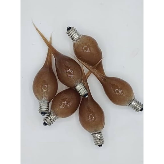 Primitive Silicone Dipped 5 Watt Light Bulb - Pack of 6 - Rustic Brown Color$$Tools