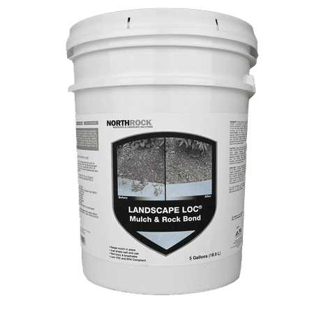 Landscape Loc Mulch & Rock Bond - Binds Mulch  Rock  Bark  & Pea Gravel  White  Dries Clear (5 Gallon)