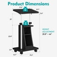 thumbnail image 3 of Walsunny Mobile Podium Standing Rolling Laptop Cart w/Tilt Desktop Adjustable Height Portable Computer Desk on Wheels Black, 3 of 7