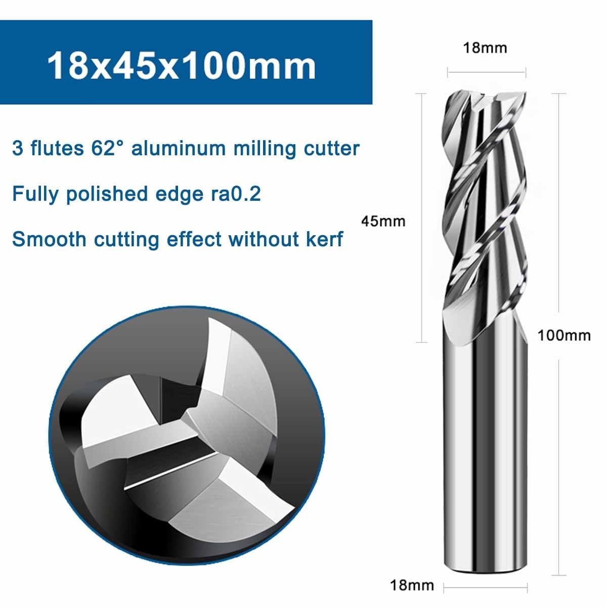 Gamvdout End Mill Bits, Large Size Cutting 3 Flute End Mills Drill Bit Tool, Metric HSS CNC Lathe Straight Shank Cutter Tool Various Sizes for Milling of Kinds of Metal