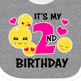 thumbnail image 4 of Inktastic Its My 2nd Birthday with Smiling Emoticons Girls Baby Bib, 4 of 4