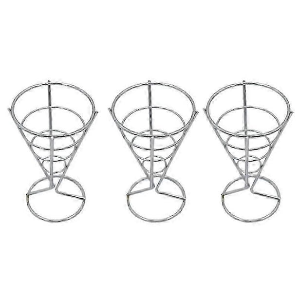 Cone Tableware Bar Western Restaurant Cafe Fried Chicken Rack Snack Basket French Fries Rack Silver