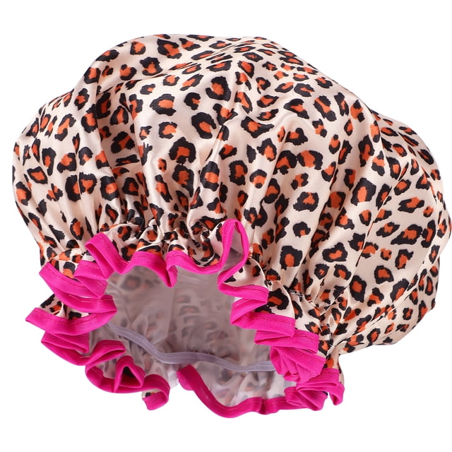 MasteelfCA Bonnet de Douche Réutilisable Bonnet de Bain Adulte Bonnet Élastique Imprimé Léopard Bonnet de Bain Bonnet de Douche