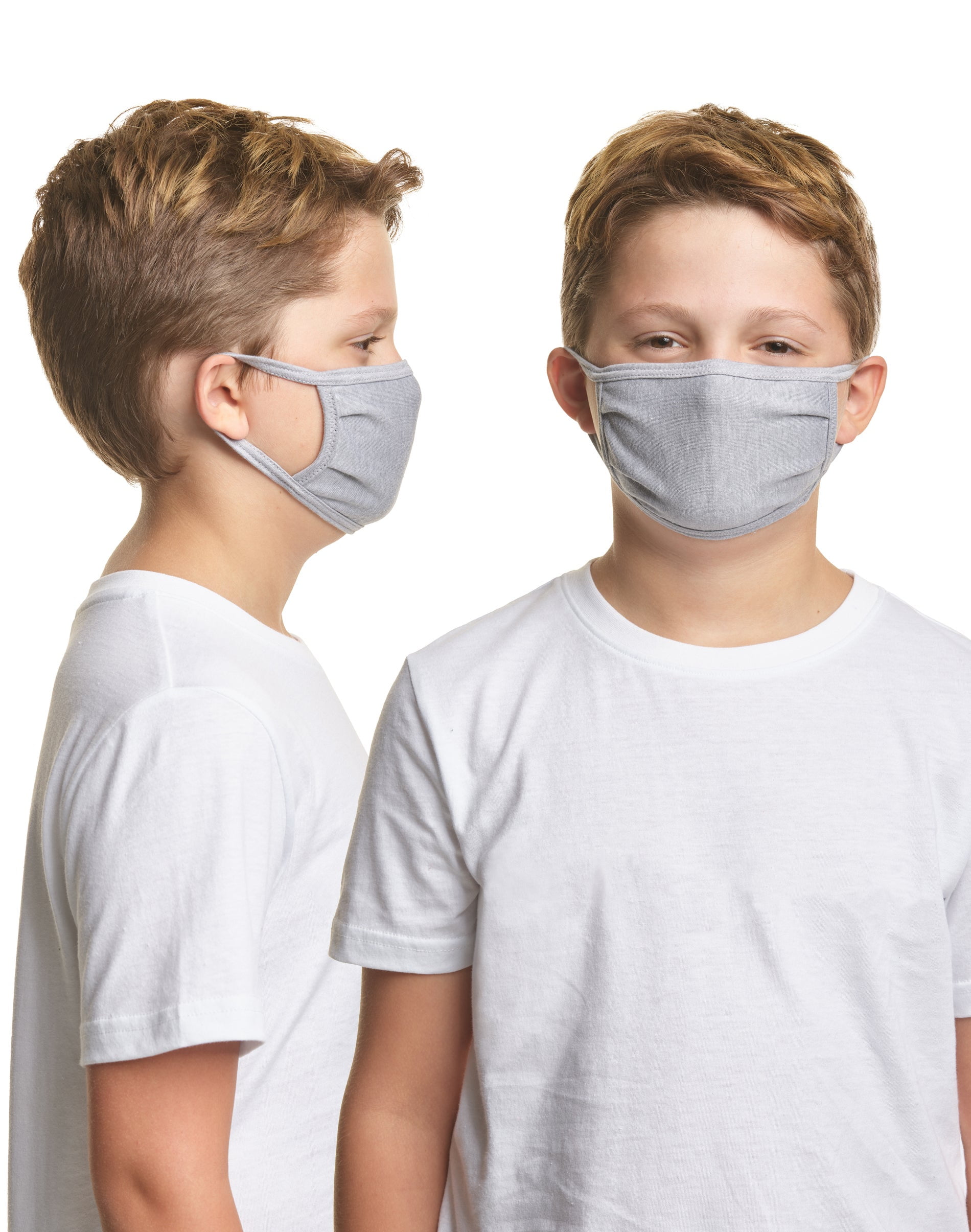 Hanes Youth XTemp® Face Masks, 5Pack Gray Heather YS