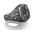 thumbnail image 2 of Tiny Trinity Celtic Raven Square Signet Ring, Viking Norse Mythology, Sterling Silver Mens Rings, Pinky Rings for Women, Long Distance Gifts, 2 of 5