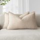 thumbnail image 1 of Chenchen Pack of 2, Decorative Linen Soild Throw Pillow Covers Soft Accent Lumbar Cushion Case Boho Farmhouse Neutral Pillowcase for Couch Sofa Bed Living Room Home Decor 12 x 20 Inch Natural Beige, 1 of 1
