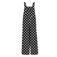thumbnail image 3 of Tfken Girls Jumpsuit Summer Sleeveless Polka Dot Graphic Comfy Casual Jumpsuit With Pockets Soft Daily Wear Kids Classic Clothes Size 5-6 Years Black, 3 of 5