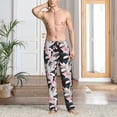 thumbnail image 4 of JUNZAN Men's Pajama Pants Orchids Flowers Sleepwear Pants PJ Bottoms Drawstring and Pockets, 4 of 5