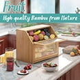 thumbnail image 5 of Bread Box for Kitchen Counter, Large Bamboo Wood Double Layer Bread Box, Wooden Bread Storage Capacity, 5 of 8