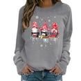 thumbnail image 1 of Nouveaux Hauts pour Femmes 2023 Chemises d'Été Col Rond Manches Longues Hauts Blouse Imprimée Coupe Décontractée Chandail en Molleton Oversize pour Femmes, 1 of 4