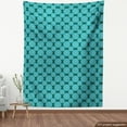 thumbnail image 4 of Ambesonne Ethnic Fabric by the Yard Upholstery, Circular-Shaped Floral Art, 2 Yards, Dark Turquoise and Sea Blue, 4 of 5