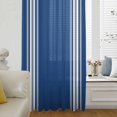 thumbnail image 6 of Blue Striped Sheer Curtains 54 Inches Long, Farmhouse Blue White Stripes Light Filering Curtains, Breathable Simi Curtain Privacy Drapes for Kitchen Bathroom Nursery Small Window Treatment, 6 of 9