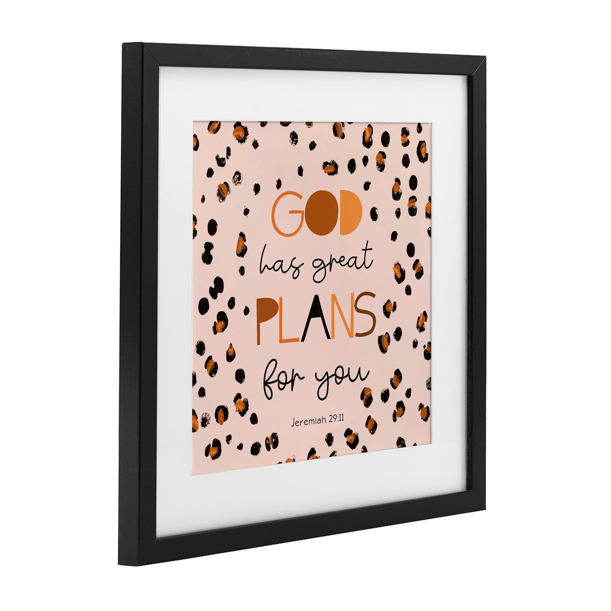 Stupell Industries God Has Plans For You Black Framed Print Under Glass, design by Patricia Pinto