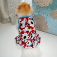 thumbnail image 4 of Floral Printing Pet Skirt Thin, Close-fitting, Breathable - Adorable Pleated Edging Soft Texture - Summer Kitty Clothes Dog Outfits for Sweet Summer, 4 of 7