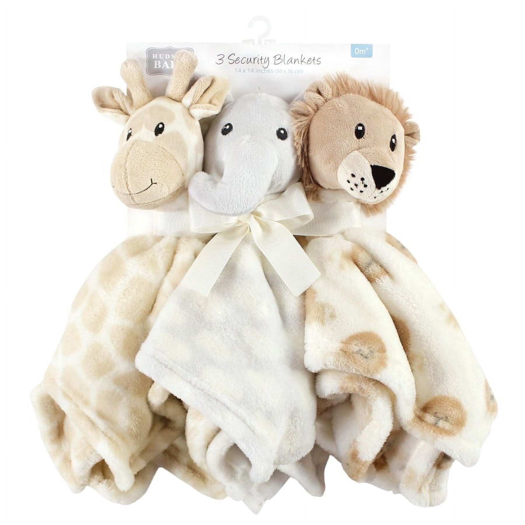 Hudson Baby Infant Boy Animal Face Security Blanket, Safari Boy, One Size