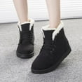 thumbnail image 3 of Botas de nieve mullidas con forro polar grueso y cálido para mujer, botines de invierno, 3 of 5