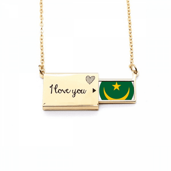 mauritania afnational emblem letter envelope necklace pendant jewelry