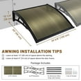 thumbnail image 4 of Yescom 2Pcs 40"X40" Window Patio Awning Door Canopy Polycarbonate Anti-UV50+ Cover Outdoor Rain Snow Protection Brown, 4 of 11