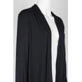 thumbnail image 3 of Anne Rose Open Front Long Sleeve Rayon Cardigan-BLACK / L, 3 of 3