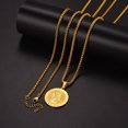 thumbnail image 6 of ChainsProMax St. Christopher Medal Necklace for Men, with Chain-22+2", Stainless Steel/Gold Plated/Black, 6 of 10