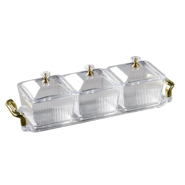 Bandeja para servir aperitivos y frutos secos Strade Fareast Limited Rejilla Transparente 3 compartimentos